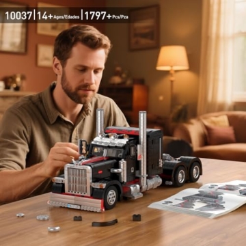 Mould King 10037 Technik Amerikanischer Truck Bausatz – 1797 Teile LKW Modell Klemmbausteine für Erwachsene/Sammler – Kreatives Geschenk ab 14 Jahren - 6