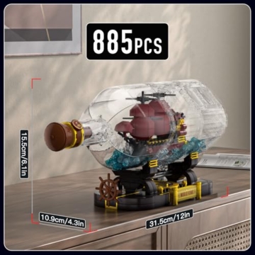 Mould King 10085 Piratenschiff in Flasche Bausteine The Queen Revenge Segelschiff Klemmbausteine Sammler Schiffsmodell Geschenk für Kinder ab 8 Jahren(885 Teile) - 2