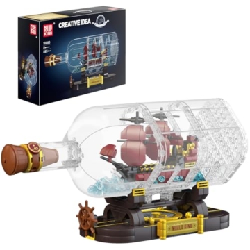 Mould King 10085 Piratenschiff in Flasche Bausteine The Queen Revenge Segelschiff Klemmbausteine Sammler Schiffsmodell Geschenk für Kinder ab 8 Jahren(885 Teile) - 1