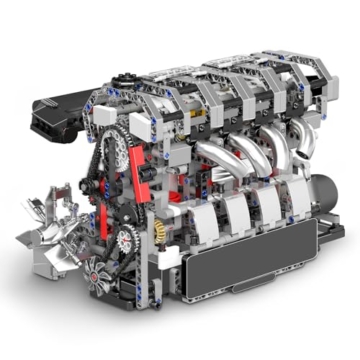 Mould King 10087 Technik Vier Zylinder Reihenmotor Bausteine Modell, 1787 Teile In-line Engine Modellbausatz Bausteinset als Spielzeug/Geschenk/Sammlerstücke - 4