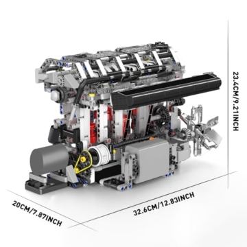 Mould King 10087 Technik Vier Zylinder Reihenmotor Bausteine Modell, 1787 Teile In-line Engine Modellbausatz Bausteinset als Spielzeug/Geschenk/Sammlerstücke - 5