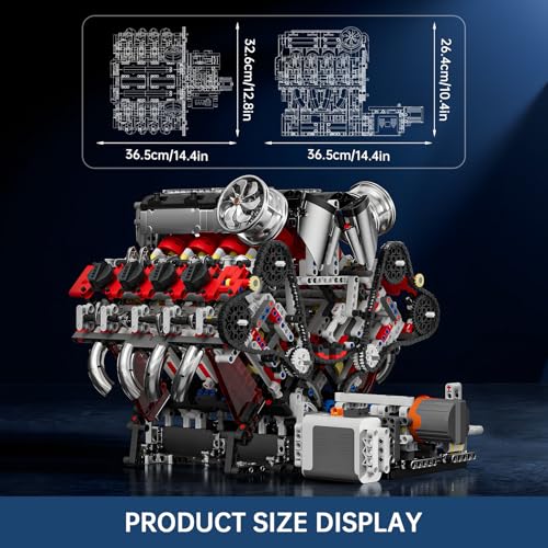 Mould King 10130 Sportwagen V8 Motor Bausatz