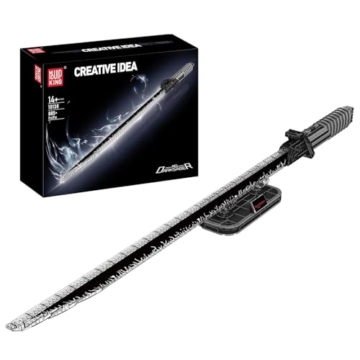 Mould King 10138 Technik Darksaber Klemmbausteine Bausatz Dunkelschwert Schwert Bausteinmodell mit Beleuchtung und Ständer Kreatives Cosplay Anime Technologie Bausteinmodell (885+ Teile) - 1