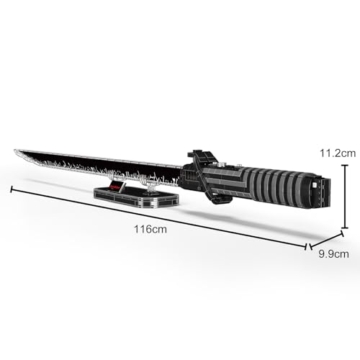 Mould King 10138 Technik Darksaber Klemmbausteine Bausatz Dunkelschwert Schwert Bausteinmodell mit Beleuchtung und Ständer Kreatives Cosplay Anime Technologie Bausteinmodell (885+ Teile) - 5