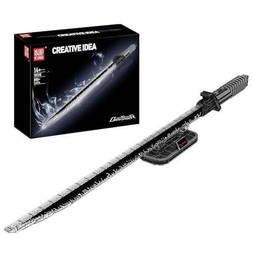 Mould King 10138 Technik Darksaber Klemmbausteine Bausatz Dunkelschwert Schwert Bausteinmodell mit Beleuchtung und Ständer Kreatives Cosplay Anime Technologie Bausteinmodell (885+ Teile) - 1