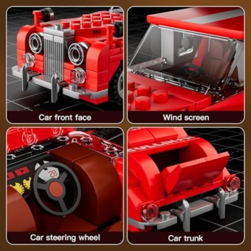 Mould King 10145 Oldtimer Modell in rot Schreibe