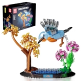 Mould King 10151 Klemmbausteine Tiere Vogel Bausteine Set Blumen Pflanzen Rotkehlchen Kreative Vogel Modell Heimdekoration Geschenk für Erwachsene und Jugendliche (609 Teile) - 1