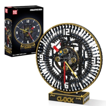 Mould King 10160 Mechanische Uhr Klemmbausteine Bausatz Kit, MOC 3675+ Stücke Uhrenmodell mit Elektromotor und Hauptfeder, STEM Kreativ DIY Uhr Modell Bausteine Kit für Erwachsene/Jugendliche - 1