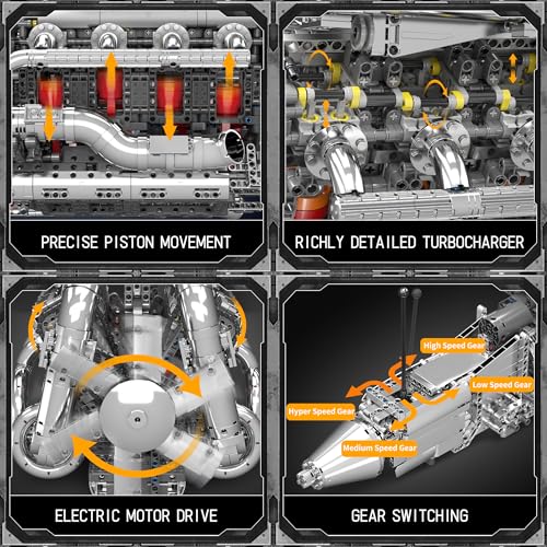 Mould King 10168 V8-Twin-Turbo-Motor