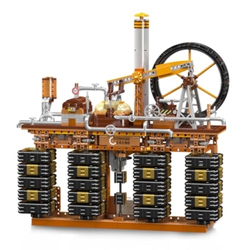 Mould King 10180 Technik MOC Steampunk Mechanische Uhr Baustein Modell APP-Smart-Steuerung Kreative Tischuhr Großes mechanisches Verknüpfungs-Dekostück ferngesteuert Klemmbausteine Bausatz 3234+ Teile - 2
