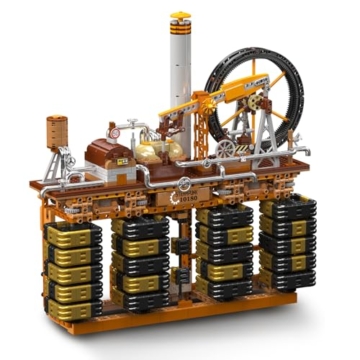 Mould King 10180 Technik MOC Steampunk Mechanische Uhr Baustein Modell APP-Smart-Steuerung Kreative Tischuhr Großes mechanisches Verknüpfungs-Dekostück ferngesteuert Klemmbausteine Bausatz 3234+ Teile - 3