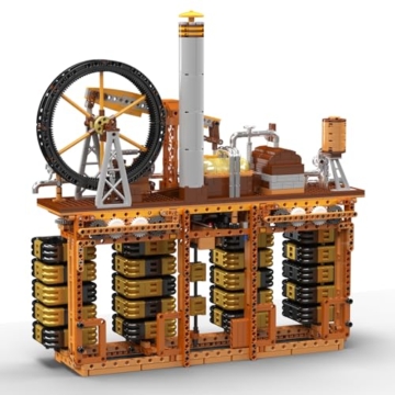 Mould King 10180 Technik MOC Steampunk Mechanische Uhr Baustein Modell APP-Smart-Steuerung Kreative Tischuhr Großes mechanisches Verknüpfungs-Dekostück ferngesteuert Klemmbausteine Bausatz 3234+ Teile - 4