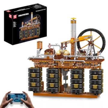 Mould King 10180 Technik MOC Steampunk Mechanische Uhr Baustein Modell APP-Smart-Steuerung Kreative Tischuhr Großes mechanisches Verknüpfungs-Dekostück ferngesteuert Klemmbausteine Bausatz 3234+ Teile - 1