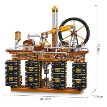 Mould King 10180 Technik MOC Steampunk Mechanische Uhr Baustein Modell APP-Smart-Steuerung Kreative Tischuhr Großes mechanisches Verknüpfungs-Dekostück ferngesteuert Klemmbausteine Bausatz 3234+ Teile - 5