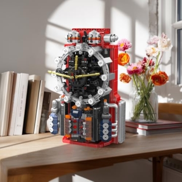 Mould King 10187 MOC Technik Cyberpunk-Mechanik-Uhren-Bausteinmodell, kreativer Steampunk-Baustil mit mechanischem Zahnradantrieb, per App steuerbare Uhr.Technologie Klemmbausteine Bausatz 1601+Teile - 7