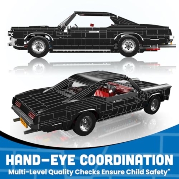 Mould King 10199 Technik Sportwagen Bausteine GTO Rennauto Klemmbausteine Klassischer Amerikanischer Muscle-Car Modellauto für Jungen und Erwachsene(1536 Teile) - 5