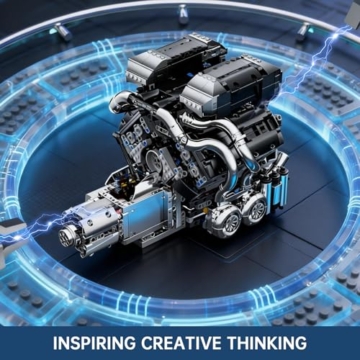 Mould King 10201 Technik W16 Motor Bausatz Bausteine Klemmbausteine Motoren Modell mit Batteriekasten Motor Zum Selber Bauen Kompatibel mit Andere Marken (2024 Teile) - 4