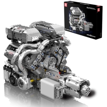 Mould King 10201 Technik W16 Motor Bausatz Bausteine Klemmbausteine Motoren Modell mit Batteriekasten Motor Zum Selber Bauen Kompatibel mit Andere Marken (2024 Teile) - 7