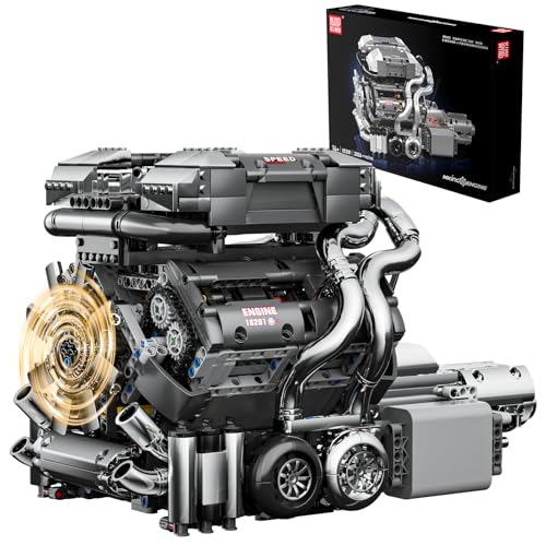 Mould King 10201 Technik W16 Motor Bausatz Bausteine Klemmbausteine Motoren Modell mit Batteriekasten Motor Zum Selber Bauen Kompatibel mit Andere Marken (2024 Teile) - 1