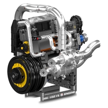 Mould King 10215 MOC Technik Supersportwagen-V12-Motor-Baustein-Modell-Set, hochrealistische Mechanikstruktur | elektrische Antriebskomponente | bewegliches Zahnrad-/Kolbensystem （739+Teile） - 2
