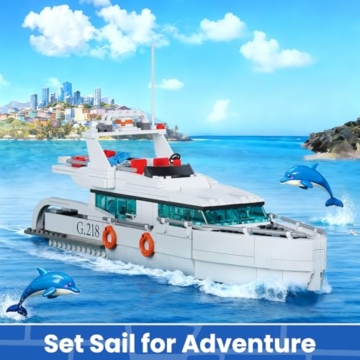 Mould King 10218 Technik Klemmbausteine Schiff Spielzeug Bausteine Segelschiff Yacht Boat Schiffbausatz Bauspielzeug Kompatibel mit Andere Marke(857 Teile) - 3