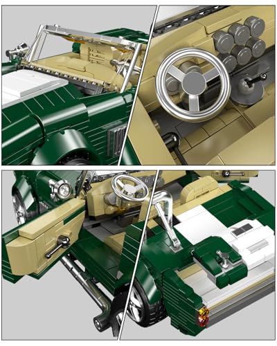 Mould King 10228 Statische Version Oldtimer Bausteine Modell, 1198 Teile Klemmbausteine Auto Blockmodell Kit als Spielzeug und Geschenk (14 Jahre und älter) - 2