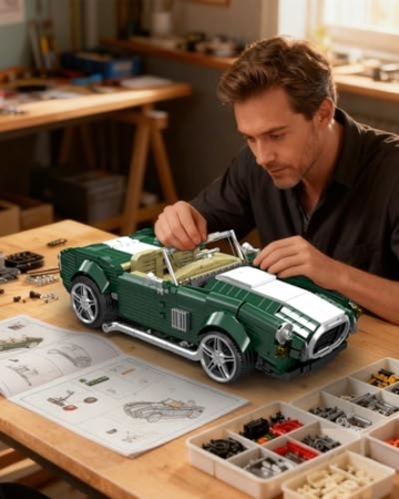 Mould King 10228 Statische Version Oldtimer Bausteine Modell, 1198 Teile Klemmbausteine Auto Blockmodell Kit als Spielzeug und Geschenk (14 Jahre und älter) - 5