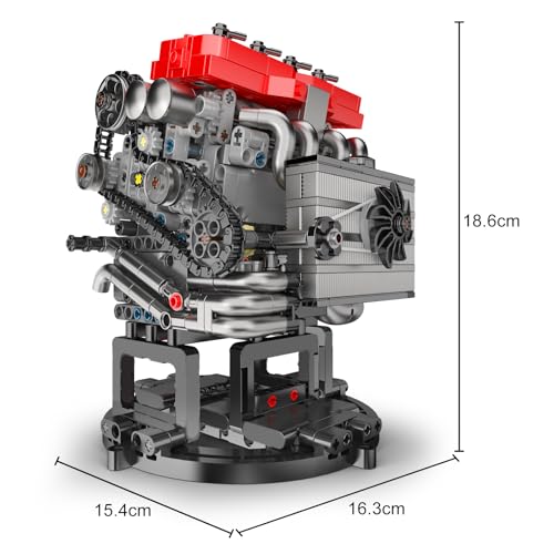 Mould King 10235 Technik Reihenvierzylinder L4-Motor Maße