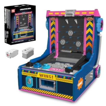 Mould King 10241 Technik MOC Elektrische Push-Coin-Maschine Baustein-Modell | Kreativ-Serie Arcade Game Mechanik-Bausatz Geschenk für Erwachsene ab 14 Jahren Klemmbausteine Bausatz (2002+ Teile) - 1