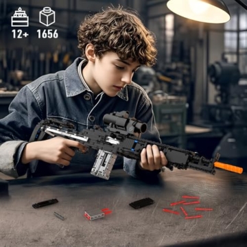 Mould King 1:1 MK14 Bausatz, Gewehrmodell mit Schussfunktion, 14026 Militärmodellbausatz für Erwachsene/Jugendliche ab 14 Jahren, 1606 Teile - 5