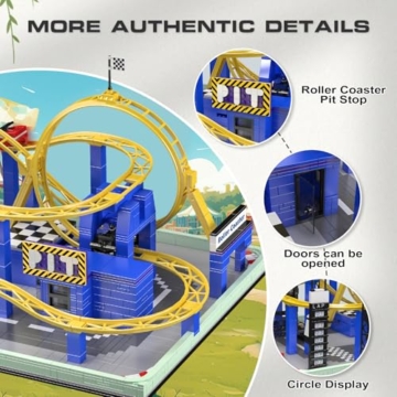Mould King 11020 Whirlwind Coaster Klemmbausteine Bausatz Kit, 1707+ Stück Schleife Achterbahn Vergnügungspark Baustein Set mit Motor, Spielzeug für Jugendliche/Erwachsene - 3