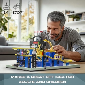 Mould King 11020 Whirlwind Coaster Klemmbausteine Bausatz Kit, 1707+ Stück Schleife Achterbahn Vergnügungspark Baustein Set mit Motor, Spielzeug für Jugendliche/Erwachsene - 6