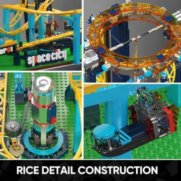Mould King 11031 Weltraumaufzug, Achterbahn-Bausatz, Vergnügungspark-Rennbahn-Bausteine ​​mit Motoren, ideales Geschenkspielzeug für Erwachsene (3118+ Teile) - 3