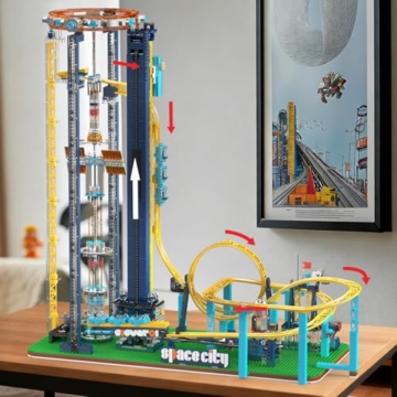 Mould King 11031 Weltraumaufzug, Achterbahn-Bausatz, Vergnügungspark-Rennbahn-Bausteine ​​mit Motoren, ideales Geschenkspielzeug für Erwachsene (3118+ Teile) - 4