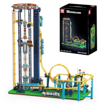 Mould King 11031 Weltraumaufzug, Achterbahn-Bausatz, Vergnügungspark-Rennbahn-Bausteine ​​mit Motoren, ideales Geschenkspielzeug für Erwachsene (3118+ Teile) - 1