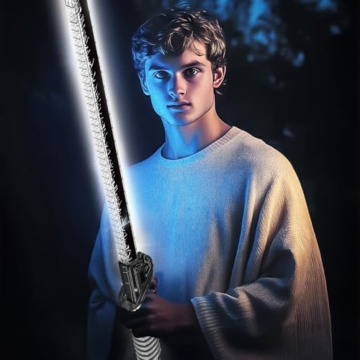 Mould King 116CM Schwert Bausteine Modell, 885 Teile Waffen Spielzeug Blockmodell mit LED und Ständer, Lichtschwert Cosplay-Spielzeug für Kinder/Erwachsene 8 Kollektion - 4