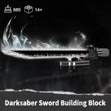 Mould King 116CM Schwert Bausteine Modell, 885 Teile Waffen Spielzeug Blockmodell mit LED und Ständer, Lichtschwert Cosplay-Spielzeug für Kinder/Erwachsene 8 Kollektion - 5