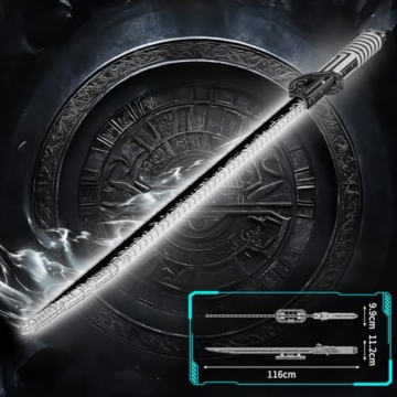 Mould King 116CM Schwert Bausteine Modell, 885 Teile Waffen Spielzeug Blockmodell mit LED und Ständer, Lichtschwert Cosplay-Spielzeug für Kinder/Erwachsene 8 Kollektion - 6