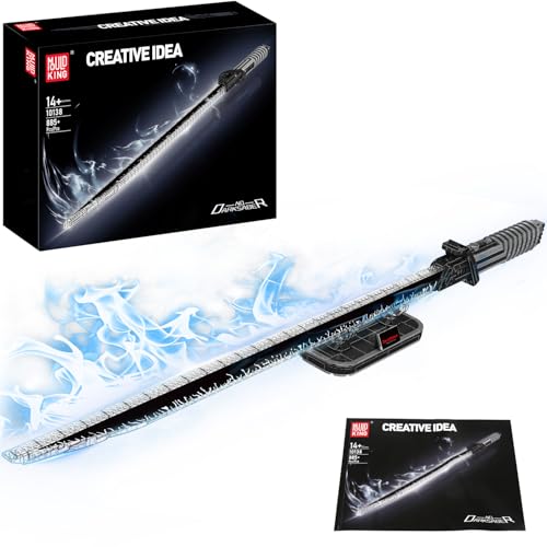 Mould King 116CM Schwert Bausteine Modell, 885 Teile Waffen Spielzeug Blockmodell mit LED und Ständer, Lichtschwert Cosplay-Spielzeug für Kinder/Erwachsene 8 Kollektion - 1
