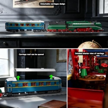 Mould King 12007 Technik Zug Bausteine Modell, 2412 Teile Ferngesteuertes Zug Blockmodell mit Fernbedienung und App Dual Control, Train Eisenbahn Kit als Spielzeug und Geschenk (14 Jahre und älter) - 3