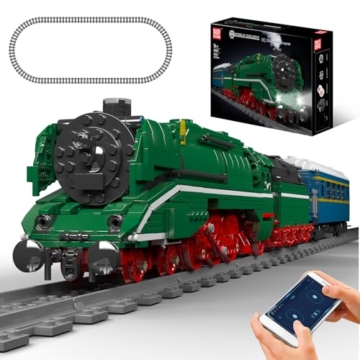 Mould King 12007 Technik Zug Bausteine Modell, 2412 Teile Ferngesteuertes Zug Blockmodell mit Fernbedienung und App Dual Control, Train Eisenbahn Kit als Spielzeug und Geschenk (14 Jahre und älter) - 1