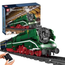 Mould King 12007 Technik Zug Eisenbahn, 2139 Teile APP Fernbedienung Dampflokomotive Zug Bausteine mit Licht Klemmbausteine - 1