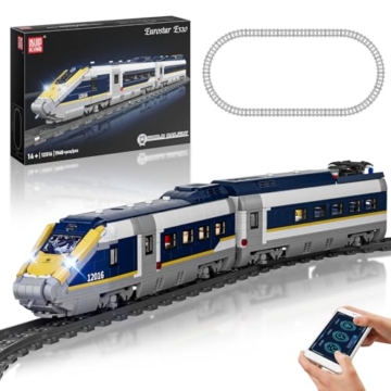 Mould King 12016 Technik Ferngesteuertes Zug Modellbausatz E320 Klemmbausteine Zug Eisenbahn Bausteine Personenzug mit LED Licht Kompatibel mit Andere Marken(1948 Teile) - 1