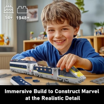 Mould King 12016 Technik Zug Lokomotive Bausatz, 1948 Teile Ferngesteuertes Modell mit Scheinwerfern, Klemmbausteine Deko & Sammlerstück für Eisenbahnliebhaber ab 14 Jahren - 5