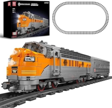 Mould King 12018 Technik Dampflok Zug Modell Bausatz, 1541 Teile Ferngesteuerte LED-Licht Dampflokomotive Baustein Set, Technik Eisenbahn-Set Geschenk für Erwachsene & Jugendliche - 1