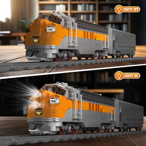 Mould King 12018 Technik Dampflok Zug Modell Bausteine Set, 1541 Teile Dampflokomotive mit Beleuchtung, Detailliertes Sammlerstück Geschenk für Erwachsene und Eisenbahn Enthusiasten - 3