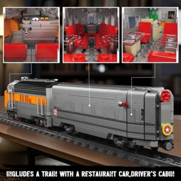 Mould King 12018 Technik Dampflok Zug Modell Bausteine Set, 1541 Teile Dampflokomotive mit Beleuchtung, Detailliertes Sammlerstück Geschenk für Erwachsene und Eisenbahn Enthusiasten - 4