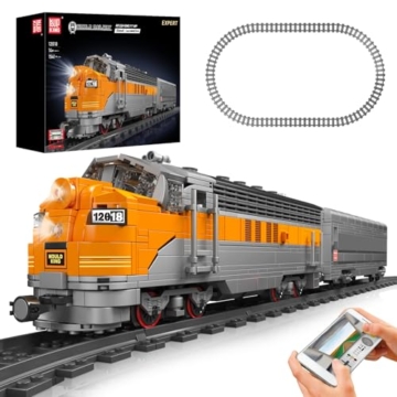 Mould King 12018 Technik Dampflok Zug Modell Bausteine Set, 1541 Teile Dampflokomotive mit Beleuchtung, Detailliertes Sammlerstück Geschenk für Erwachsene und Eisenbahn Enthusiasten - 1