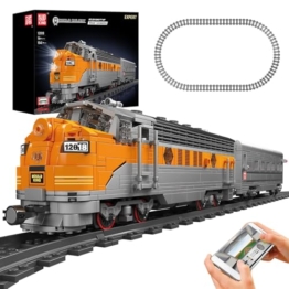 Mould King 12018 Technik Ferngesteuert USA EMD F7 WP Diesel Locomotive Eisenbahnen Zug Beleuchtung Bauklötze Set LED Licht Baukasten 1541 Stück Mit Schienenlieferung Klemmbausteine Bausatz - 1