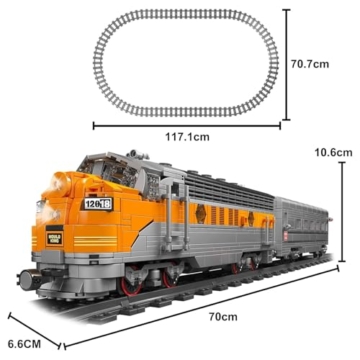 Mould King 12018 Technik USA EMD F7 WP Elektr Steam Locomotive, 1541 Teile Ferngesteuert Personenzug Baustein Modell, Eisenbahnen Zug Series Klemmblock Bauvorrichtung - 2